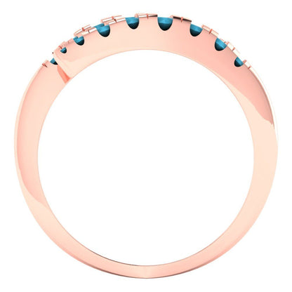 0.235 cttw Simulated Turquoise Round Cut Rose Gold Eternity Wedding Band