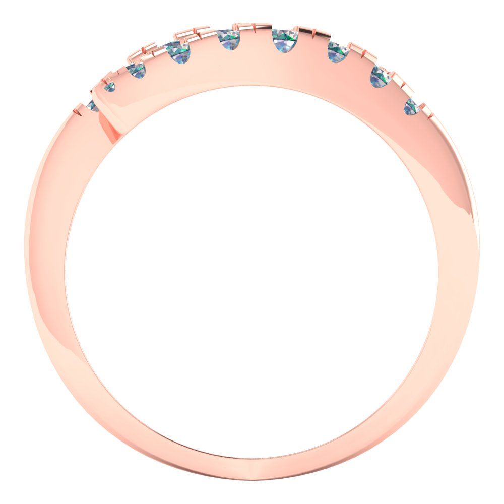 0.235 cttw Blue Moissanite Round Cut Rose Gold Eternity Wedding Band