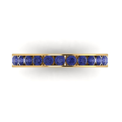 0.39 cttw Simulated Tanzanite Round Cut Yellow Gold Eternity Wedding Band