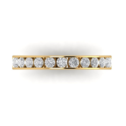 0.39 cttw Moissanite Round Cut Yellow Gold Eternity Wedding Band