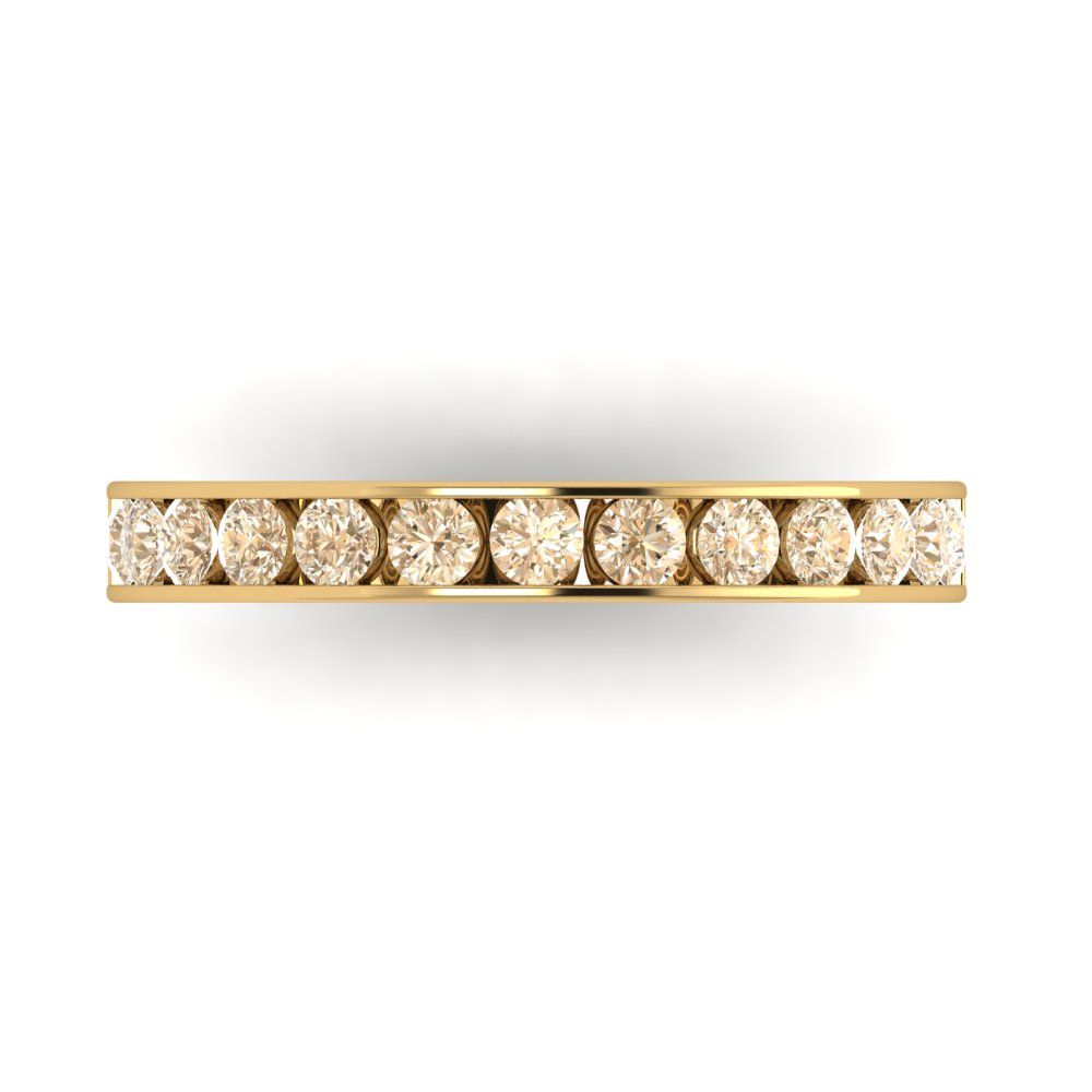 0.39 cttw Natural Morganite Round Cut Yellow Gold Eternity Wedding Band