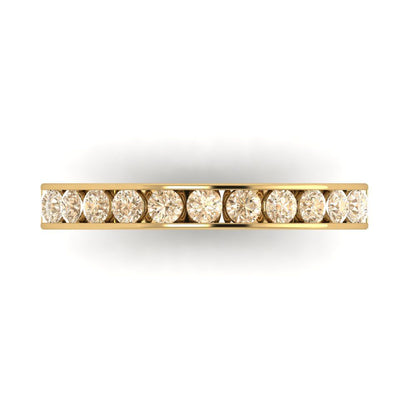 0.39 cttw Natural Morganite Round Cut Yellow Gold Eternity Wedding Band