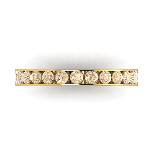 0.39 cttw Natural Morganite Round Cut Yellow Gold Eternity Wedding Band