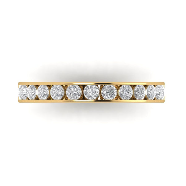 0.39 ct Brilliant Round Cut Clear Simulated Diamond Stone Yellow Gold Stackable Band