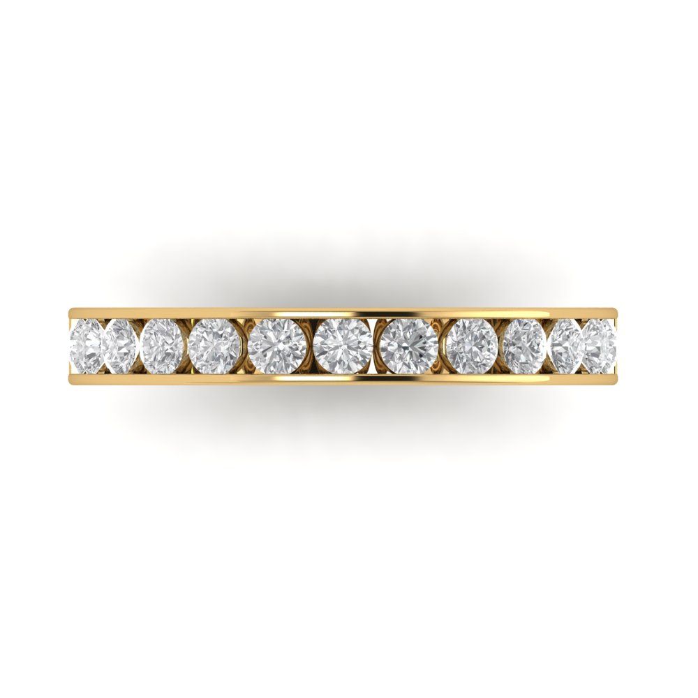 0.39 cttw White Sapphire Round Cut Yellow Gold Eternity Wedding Band