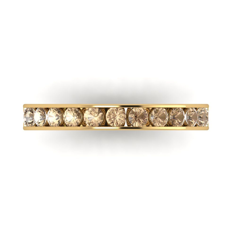 0.39 cttw Yellow Moissanite Round Cut Yellow Gold Eternity Wedding Band