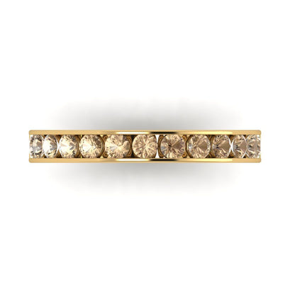 0.39 cttw Yellow Moissanite Round Cut Yellow Gold Eternity Wedding Band
