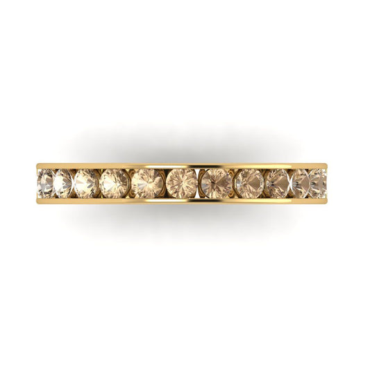 0.39 cttw Yellow Moissanite Round Cut Yellow Gold Eternity Wedding Band