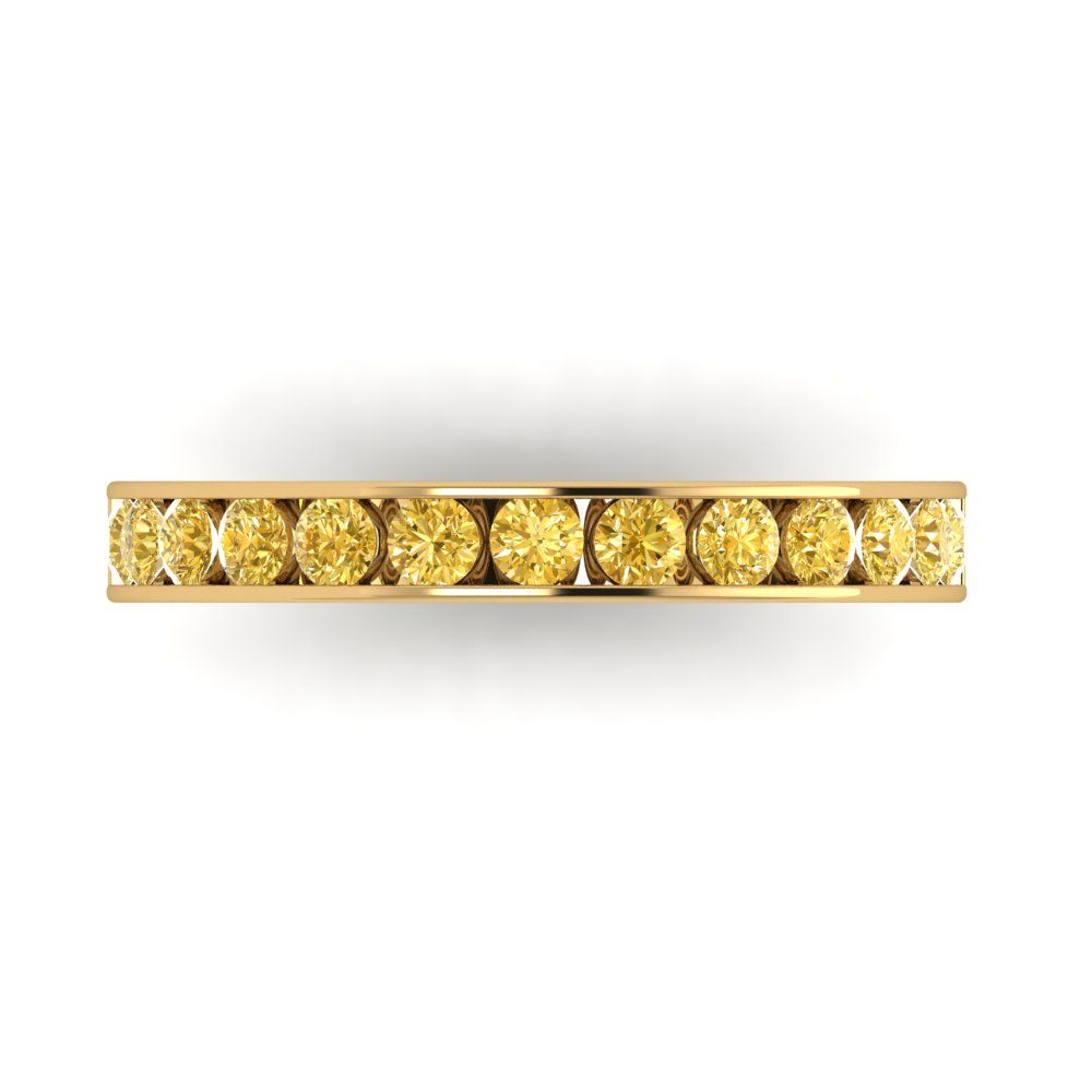 0.39 cttw Simulated Yellow Diamond Round Cut Yellow Gold Eternity Wedding Band