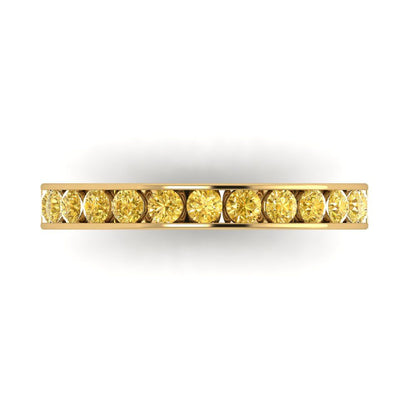 0.39 cttw Simulated Yellow Diamond Round Cut Yellow Gold Eternity Wedding Band