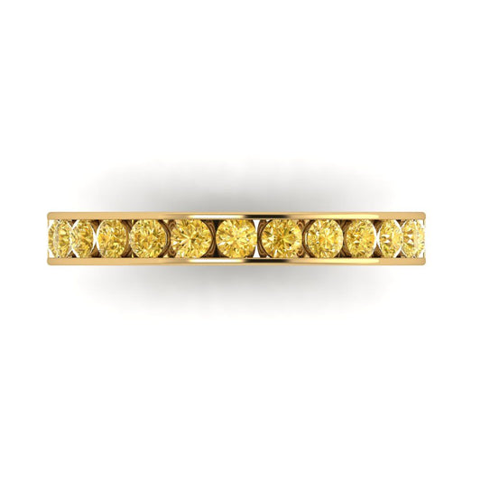 0.39 cttw Simulated Yellow Diamond Round Cut Yellow Gold Eternity Wedding Band
