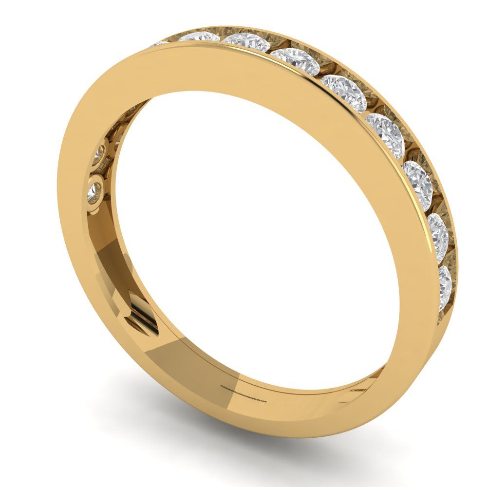 0.39 cttw Moissanite Round Cut Yellow Gold Eternity Wedding Band