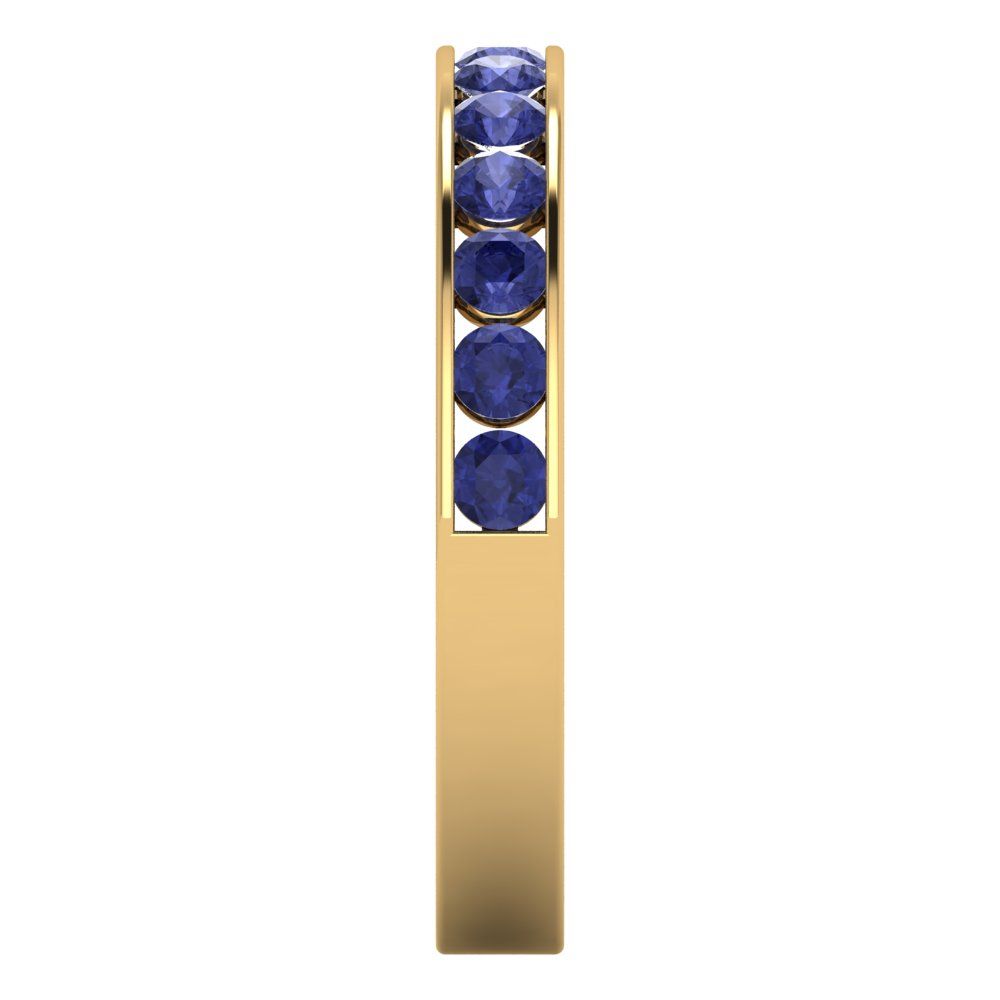 0.39 cttw Simulated Tanzanite Round Cut Yellow Gold Eternity Wedding Band