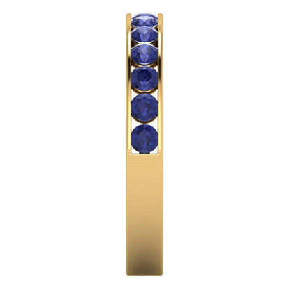 0.39 cttw Simulated Tanzanite Round Cut Yellow Gold Eternity Wedding Band