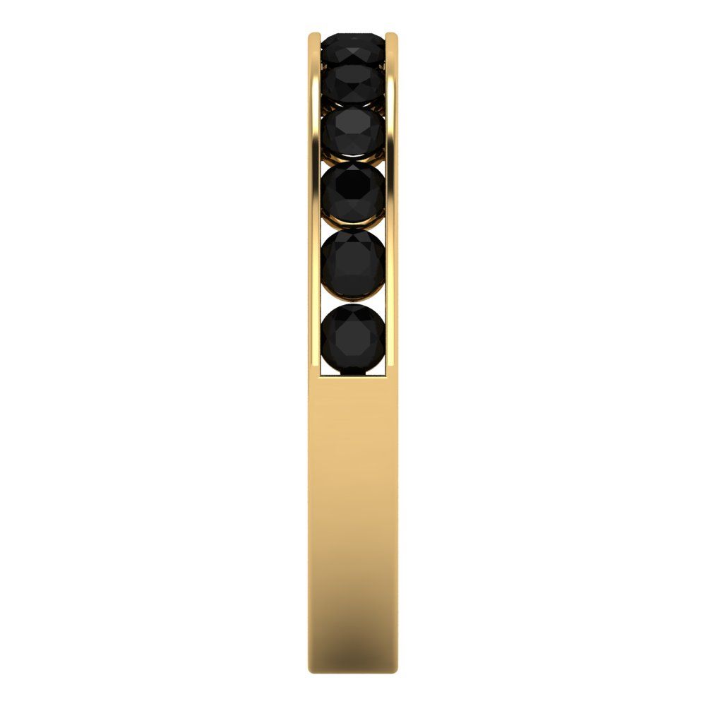 0.39 cttw Natural Onyx Round Cut Yellow Gold Eternity Wedding Band