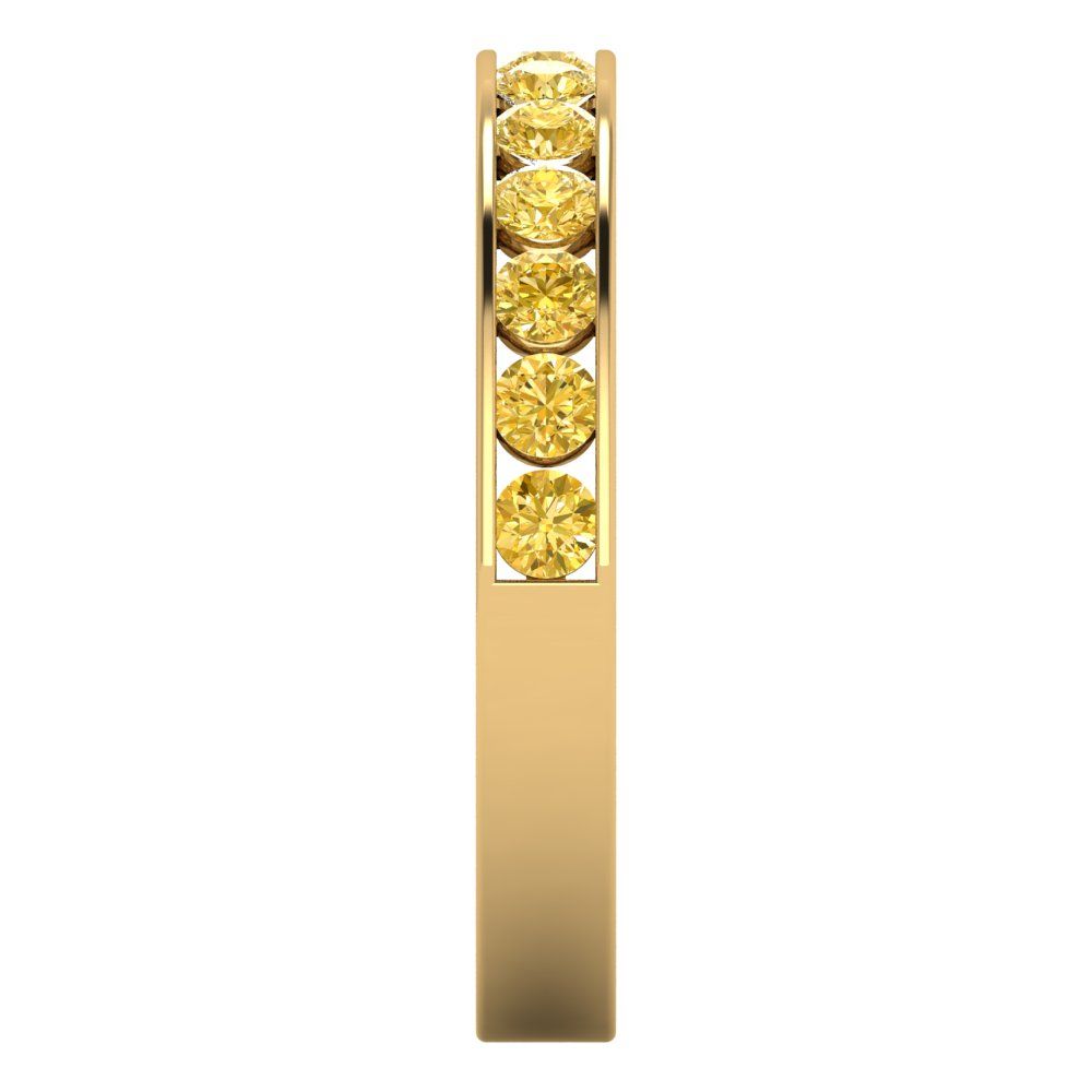 0.39 cttw Simulated Yellow Diamond Round Cut Yellow Gold Eternity Wedding Band