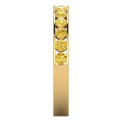 0.39 cttw Simulated Yellow Diamond Round Cut Yellow Gold Eternity Wedding Band