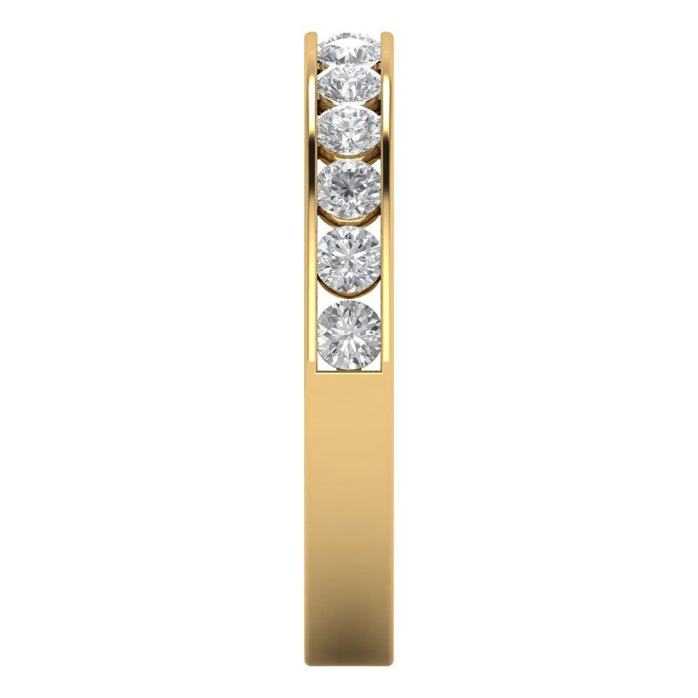 0.39 cttw White Sapphire Round Cut Yellow Gold Eternity Wedding Band