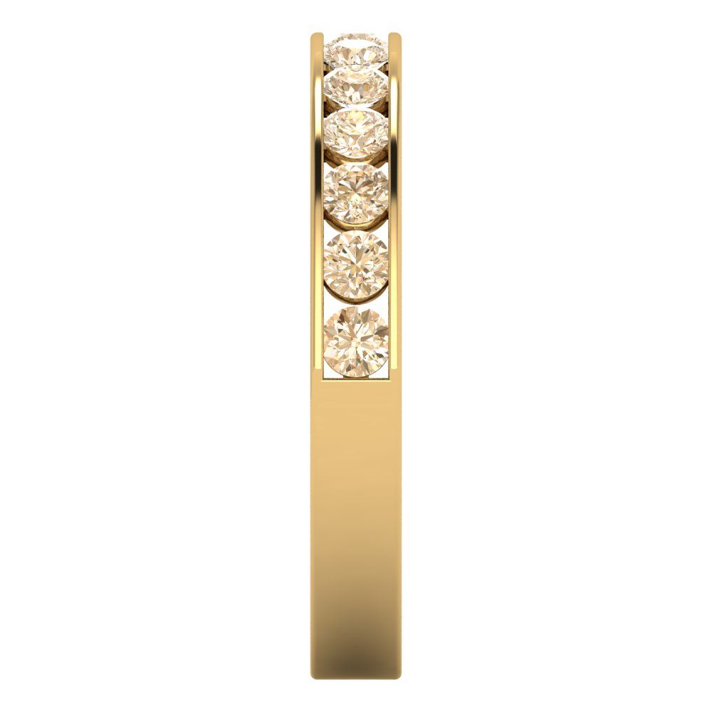 0.39 cttw Natural Morganite Round Cut Yellow Gold Eternity Wedding Band