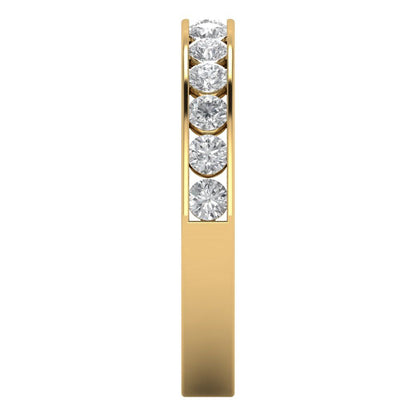 0.39 cttw Moissanite Round Cut Yellow Gold Eternity Wedding Band