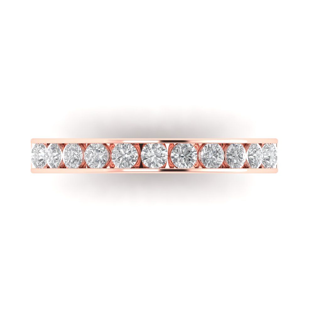 0.39 cttw Simulated Diamond Round Cut Rose Gold Eternity Wedding Band