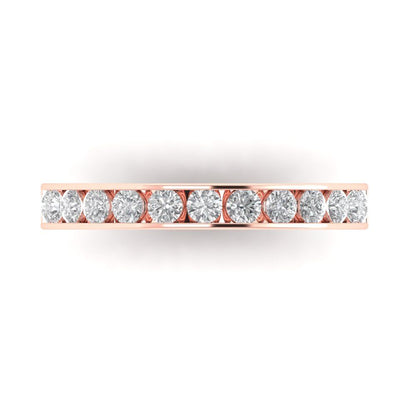 0.39 cttw Simulated Diamond Round Cut Rose Gold Eternity Wedding Band