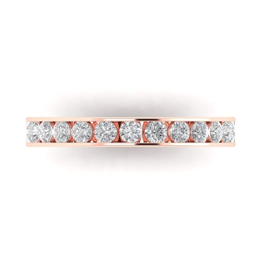 0.39 cttw Simulated Diamond Round Cut Rose Gold Eternity Wedding Band