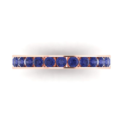 0.39 cttw Simulated Tanzanite Round Cut Rose Gold Eternity Wedding Band