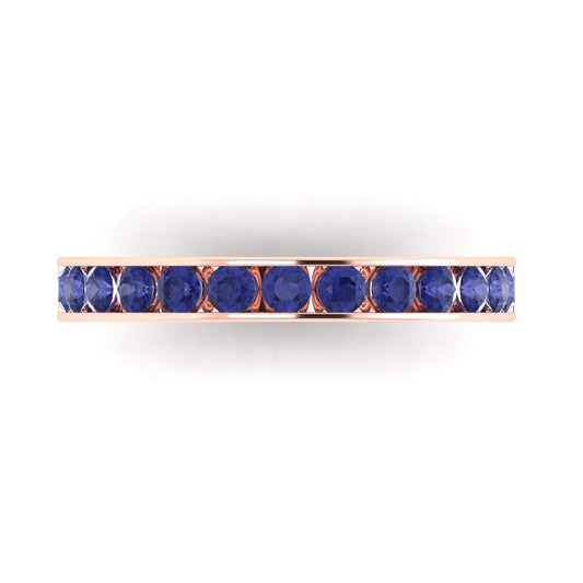0.39 cttw Simulated Tanzanite Round Cut Rose Gold Eternity Wedding Band