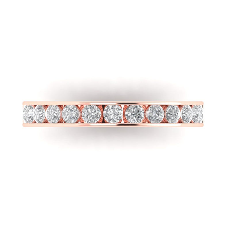 0.39 ct Brilliant Round Cut Natural Diamond Stone Clarity SI1-2 Color I-J Rose Gold Stackable Band