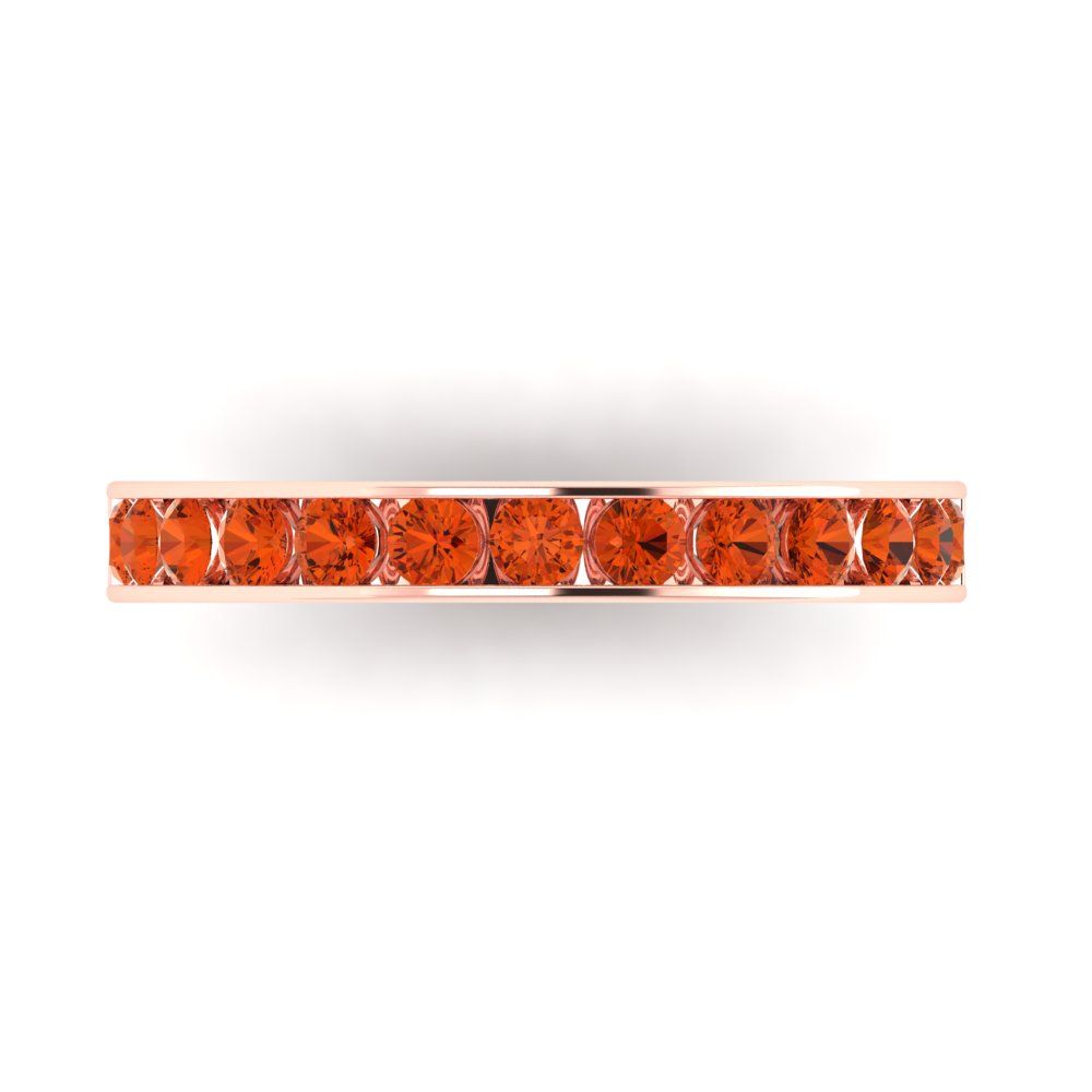 0.39 cttw Simulated Red Diamond Round Cut Rose Gold Eternity Wedding Band