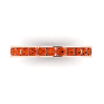 0.39 cttw Simulated Red Diamond Round Cut Rose Gold Eternity Wedding Band