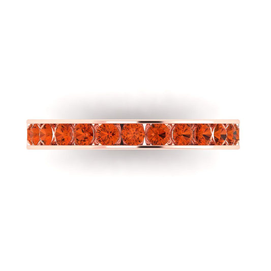 0.39 cttw Simulated Red Diamond Round Cut Rose Gold Eternity Wedding Band