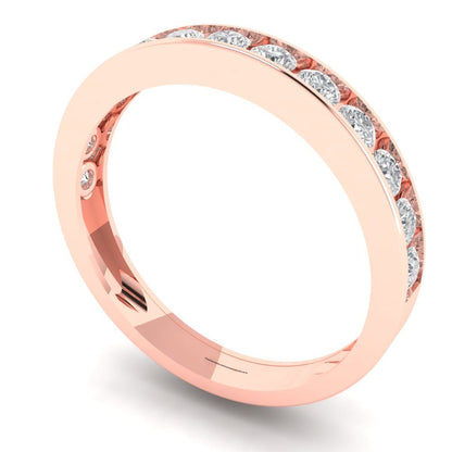 0.39 cttw Simulated Diamond Round Cut Rose Gold Eternity Wedding Band