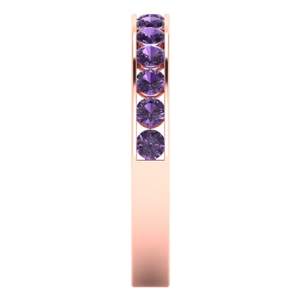 0.39 cttw Simulated Alexandrite Round Cut Rose Gold Eternity Wedding Band