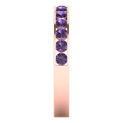 0.39 cttw Simulated Alexandrite Round Cut Rose Gold Eternity Wedding Band
