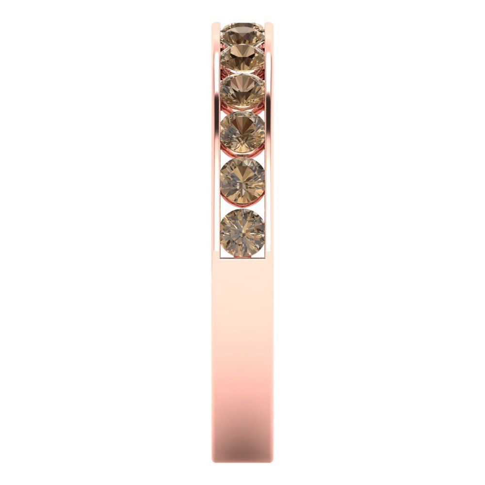 0.39 cttw Simulated Champagne Diamond Round Cut Rose Gold Eternity Wedding Band