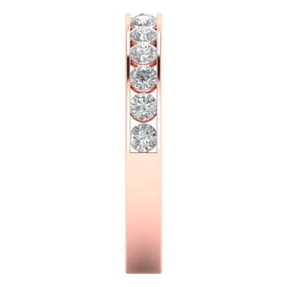 0.39 cttw White Sapphire Round Cut Rose Gold Eternity Wedding Band