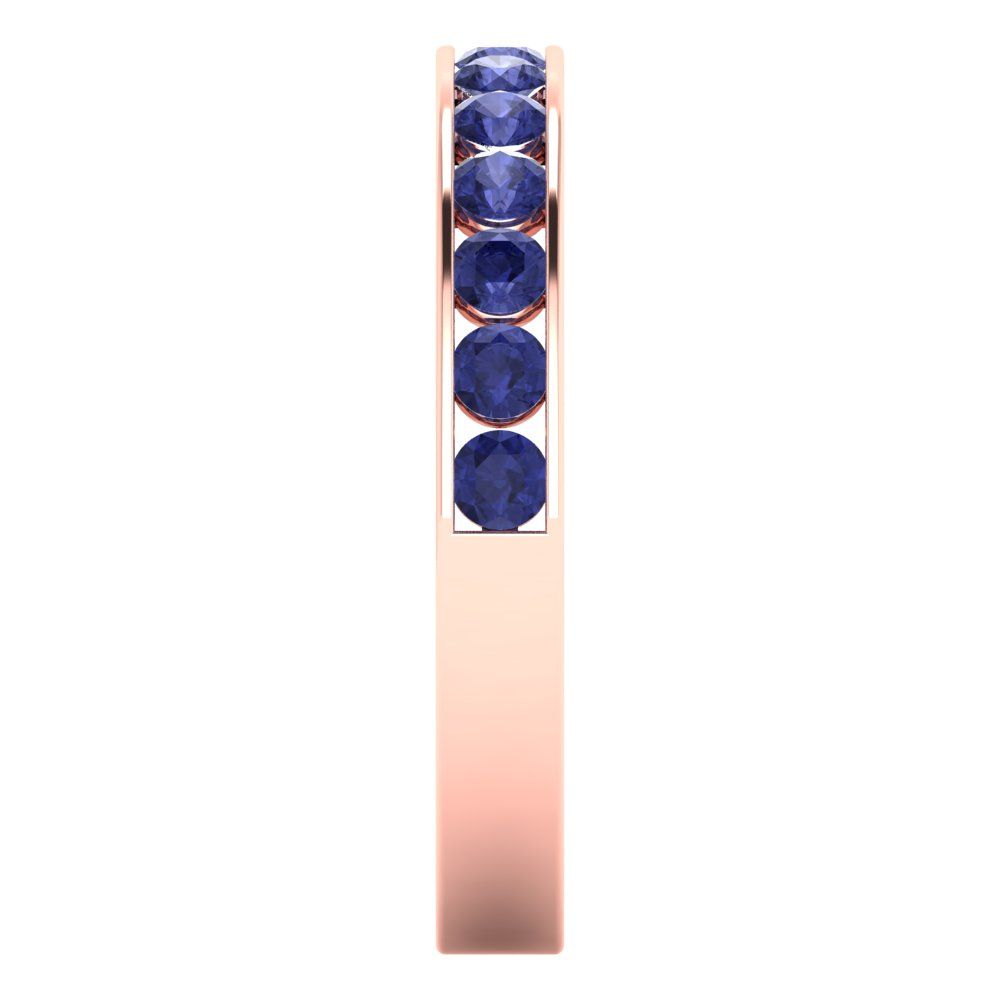 0.39 cttw Simulated Tanzanite Round Cut Rose Gold Eternity Wedding Band