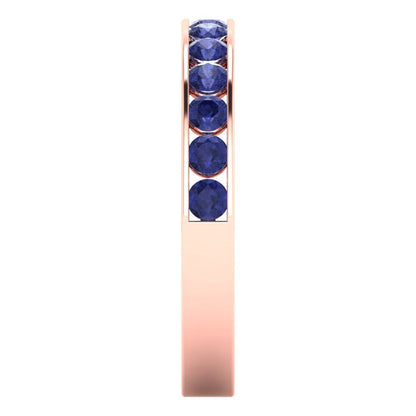 0.39 cttw Simulated Tanzanite Round Cut Rose Gold Eternity Wedding Band