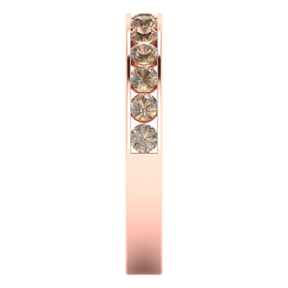 0.39 cttw Yellow Moissanite Round Cut Rose Gold Eternity Wedding Band