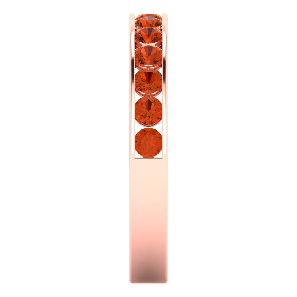 0.39 cttw Simulated Red Diamond Round Cut Rose Gold Eternity Wedding Band