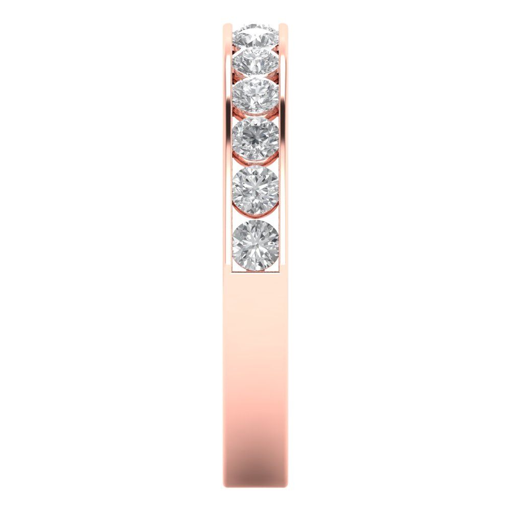 0.39 cttw Moissanite Round Cut Rose Gold Eternity Wedding Band