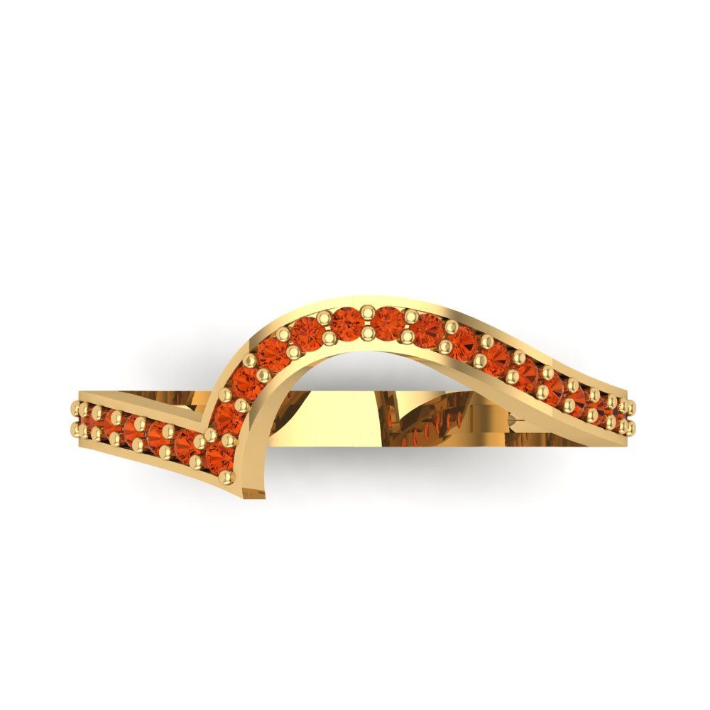 0.165 cttw Simulated Red Diamond Round Cut Yellow Gold Eternity Wedding Band