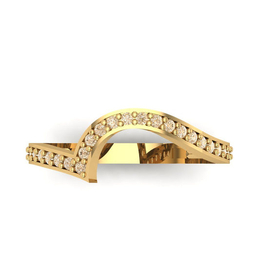 0.165 cttw Natural Morganite Round Cut Yellow Gold Eternity Wedding Band
