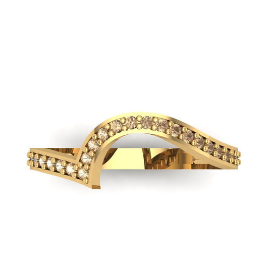 0.165 cttw Yellow Moissanite Round Cut Yellow Gold Eternity Wedding Band