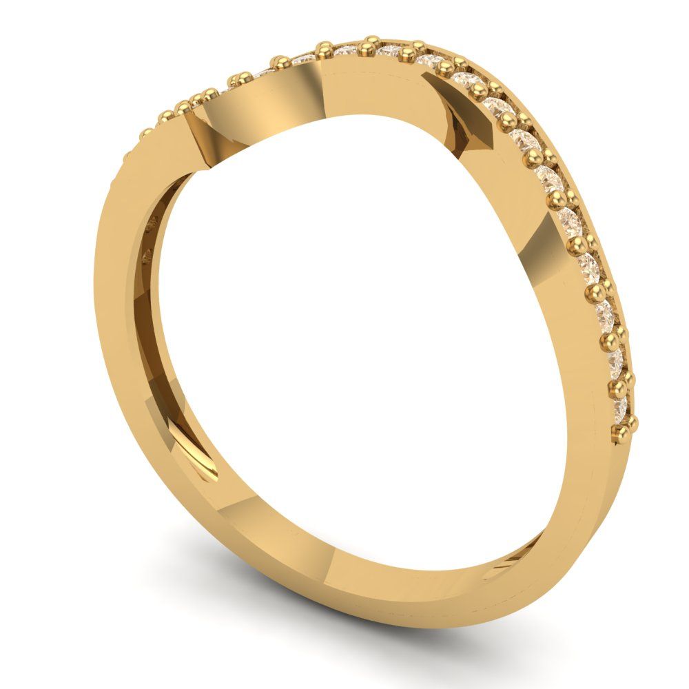 0.165 cttw Natural Morganite Round Cut Yellow Gold Eternity Wedding Band