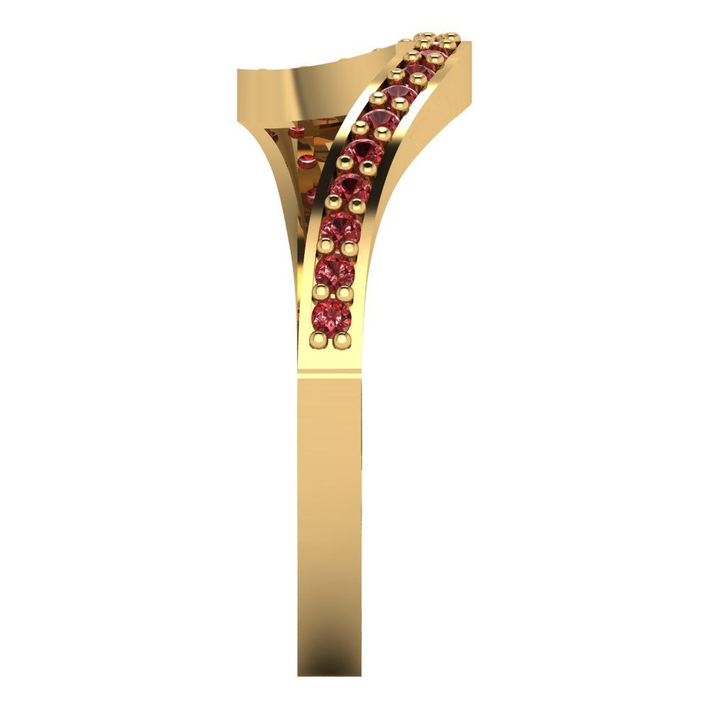 0.165 cttw Natural Garnet Round Cut Yellow Gold Eternity Wedding Band