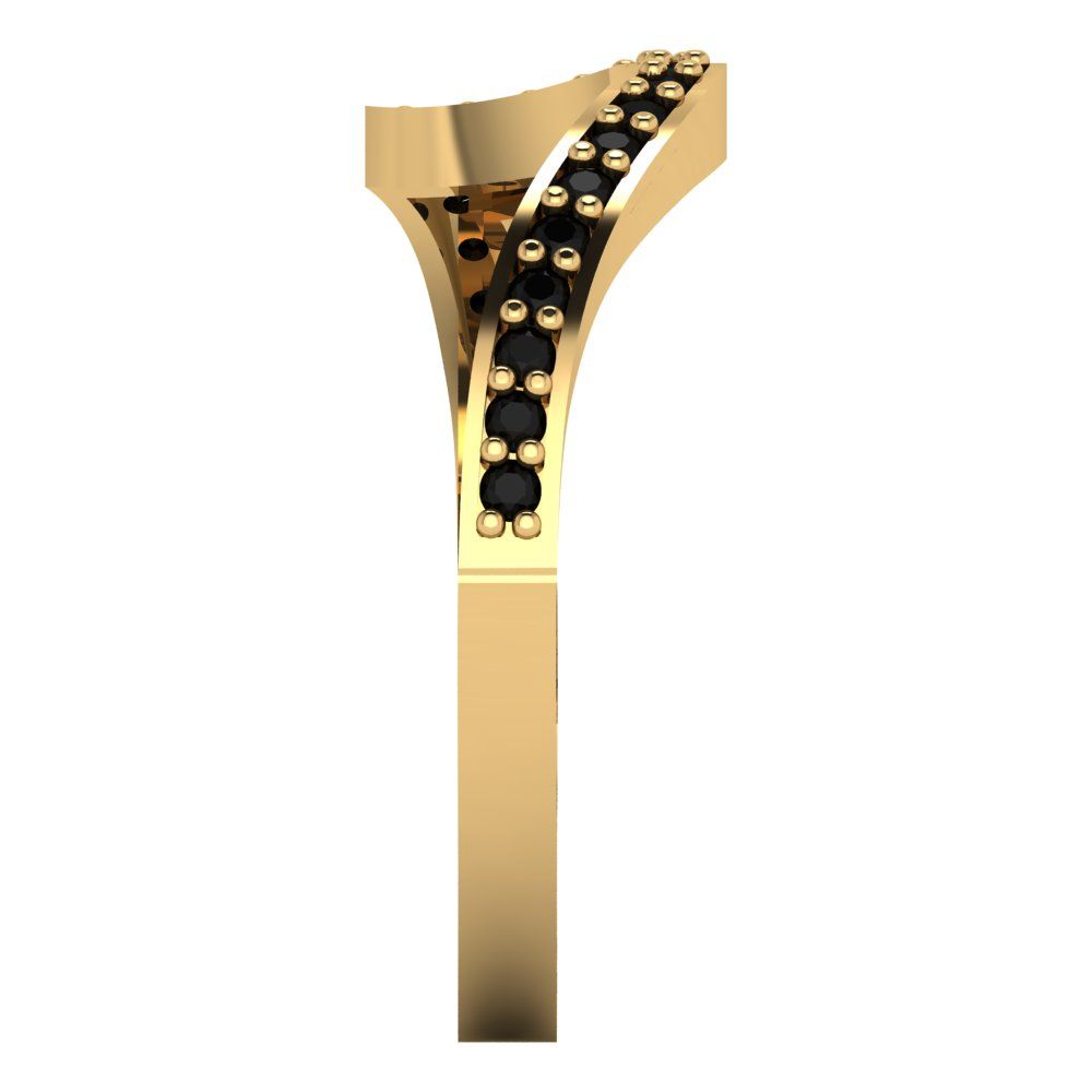 0.165 cttw Natural Onyx Round Cut Yellow Gold Eternity Wedding Band