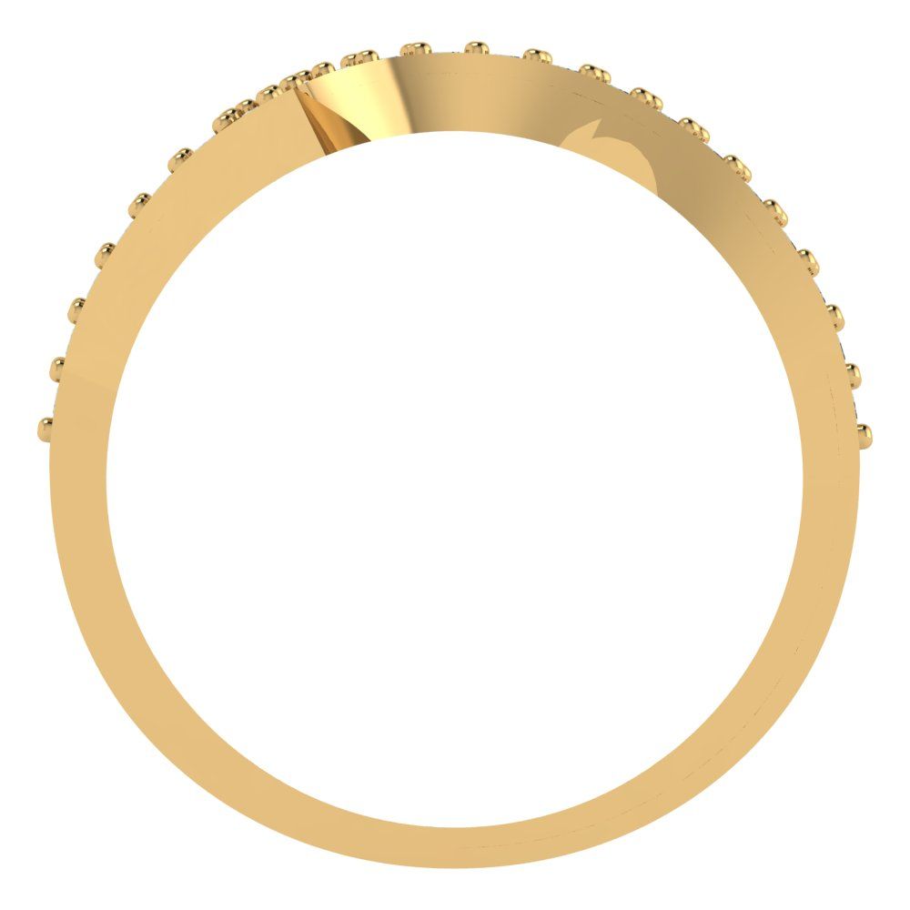 0.165 cttw Natural Sky Blue Topaz Round Cut Yellow Gold Eternity Wedding Band